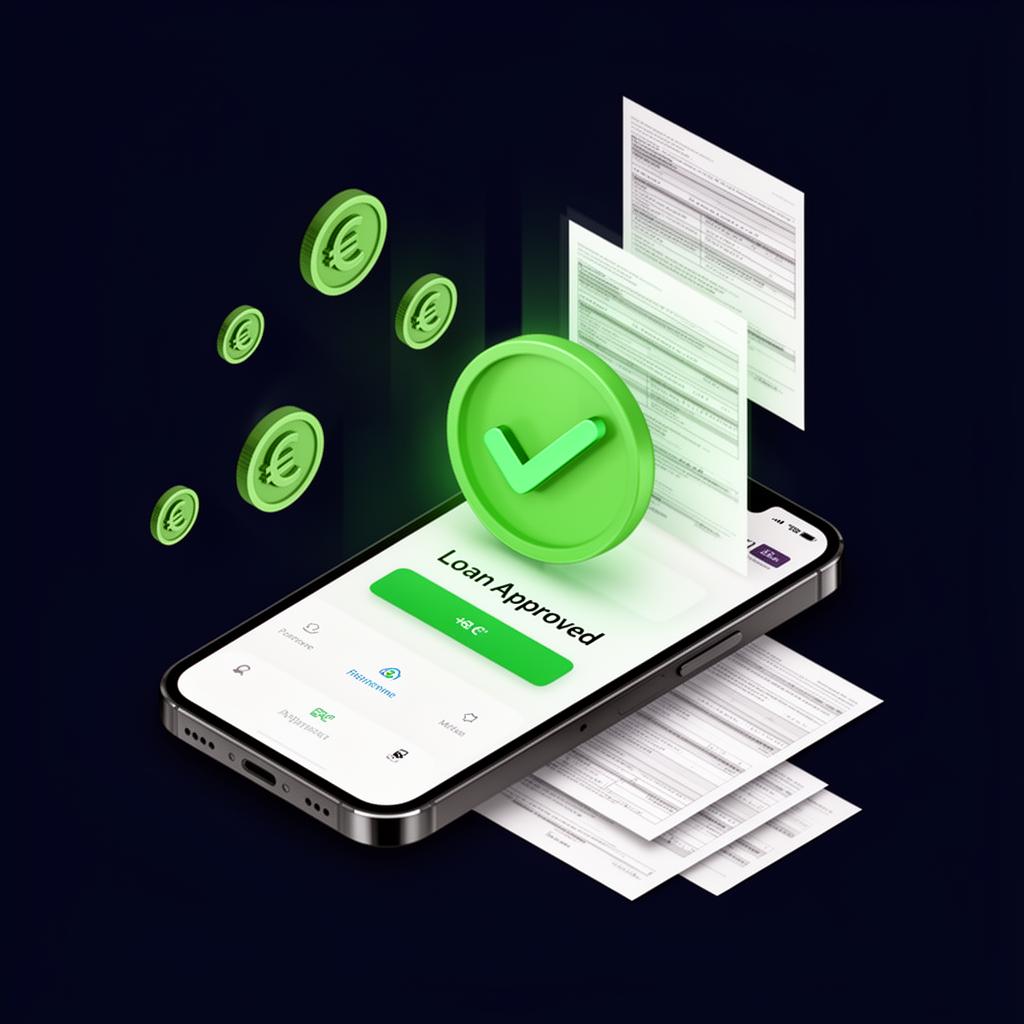 Kreditzusage auf dem Smartphone